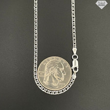 Italian Solid Sterling Silver Double Link Chain Necklace 925 Silver Chain UNISEX picture
