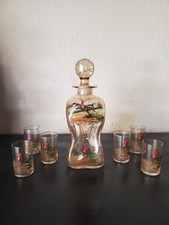 Vintage Czech Bohemian Haida Karel Palda Decanter and 6 glasses  picture