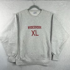 Vintage Santee HVYWT Crewneck Sweatshirt Wisconsin Sz M Made USA 90s University picture