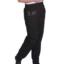 (3 pc) 3 Pairs New Men's Ultimate Baggy Chef Pant  Black picture