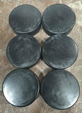 Bulk Blank Ice Hockey Pucks - Case of 6 Black Pucks - Official Regulation 6oz.  picture