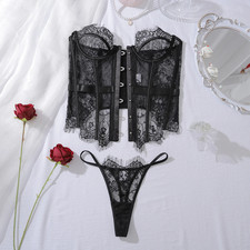 Palace Women'S Lingerie Sets Willowy Corset Thong 2PC Set Sexy Hot Strapless Lac picture