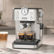 DeLonghi Classic Espresso Machine 15 Bar Cappuccino Maker Stainless EM450M picture