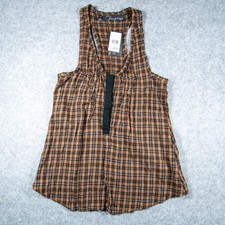 NWT Patterson J Kincaid Plaid Racerback Tank Top Medium Nordstrom Boho picture