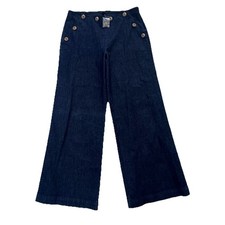 New G.I.L.I Women’s Dark Denim Wide Leg Jeans Preppy Coastal Boho 14 NWT picture