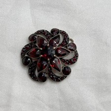 Gorgeous Antique Victorian Bohemian Garnet Gold Vermeil Pendant picture