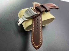 22mm Tudor Brown Strap leather Watch band Clasp Genuine Leather picture