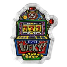 2024 Pamp Suisse Burton Morris Lucky 7's Slot Machine 1 oz Colorized Silver Coin picture