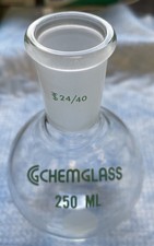 CHEMGLASS 250 ml Single Neck Round Bottom Flask 24/40 Outer Joint picture