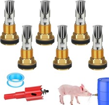 6PCS Pig Waterer Nipple, Automatic Pig Nipple Water Drinker for Barrel Kit, Stai picture