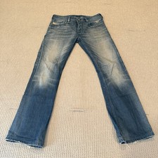 Diesel Zathan Jeans Mens 29x32 Faded Denim Regular Medium Wash 0073H Skater picture
