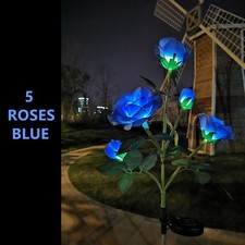 2/4PACK Solar Power Rose Flower Lights Outdoor Garden Landscape Yard Lamp Decor picture