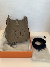 Hermes Mini Evelyne, Etoupe (Gold Hardware) Navy Strap, New picture