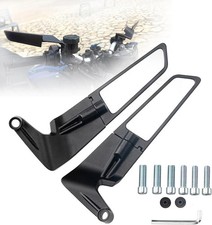 Universal 8mm/10mm Stealth Motorcycle Mirrors Wind Wing Rotating Pair picture