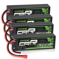 4X OVONIC 50C 6200mAh 2S 7.4V Lipo Battery Deans for Traxxas Slash RC Car picture