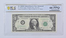 1963 B $1 Richmond VA FRN Star Note Fr#1902-E* Gem Unc 66 PPQ PCGS Barr picture