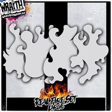 Real Fire Stencil Set (LARGE) - Reusable Airbrush Stencil Template picture