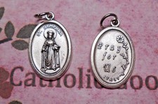 St. Saint Dymphna - Pray for Us - Italian Silver-Tone OX 1 inch Medal  picture