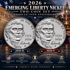 2026 Jefferson Nickel 2-Coin Set P&D Commemorative 250th Anniversary Coins picture