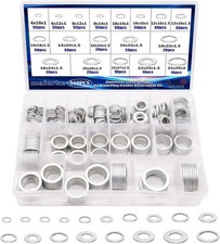 580PCS Crush Washer Oil Drain Plug,18 Sizes Aluminum Oil Drain Plug Gasket Assor picture