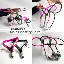 Male Adjustable Stainless Steel Chastity Belt Device Lock Invisible Pant Cage SM picture