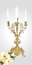 Antique French Renaissance Revival Brass 5 Light Candelabra 21