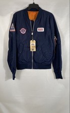Alpha Industries Men's Navy American Red Lacer Bud Patch Bomber Sz M NWT picture