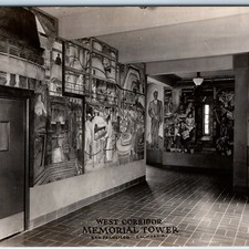 c1940s San Francisco CA RPPC Coit Tower West Corridor Murals WPA Art Postcard picture