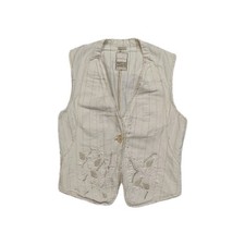 VTG Marithé François Girbaud Archival Embroidered Pinstripe Waistcoat IT 42 picture