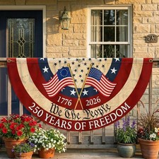 250th Anniversary Banner, 1776 2026 Banner, American Flag Porch Banner picture