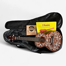 Kala KA-UK-NVGJ-BC Soprano Ukulele Mahogany Gloss Brown Floral w/ Bag picture