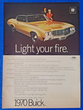 1970 BUICK SKYLARK CUSTOM SPORT COUPE PRINT AD CLASSIC GM STYLE & PERFORMANCE picture