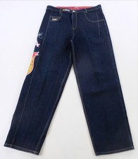Rare Vintage JEFF HAMILTON Kyle Petty #44 Hot Wheels Baggy Denim Jeans 90s SZ 36 picture