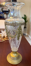 Antique Reverse Etched Bronze Base & Trim Baccarat France 15