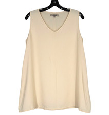 FLAX By JEANNE ENGELHART 100% LINEN Sleeveless LAGENLOOK Tank Top/Blouse Sz S picture