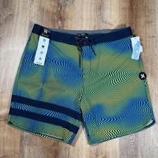 NEW Hurley Phantom Eco Block Party 18” Mens Size 36 Board Shorts Swim Trunks $65 picture