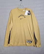 NIKE Toronto Raptors Shooting Shirt Large Tall Mens Beige Black NBA We The North picture