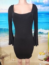 Nwt Popilush Women’s Medium Black Long Sleeve Shapewear Short Dress picture