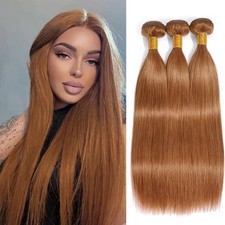 Fabimiya Brazilian Virgin Hair 12A 16 18 20 Inch Straight Brown 30 Bundles picture