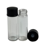 144 Pcs Clear 1 Dram Glass Vials [15mm X 45 mm] W/Caps Cone Liner picture