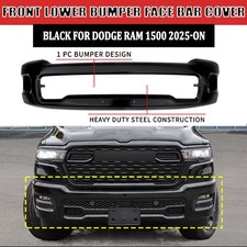 BLACK For RAM 1500 2025-2026 Steel Front Lower Bumper Face Bar Cover W/ Fog Hole picture