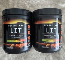 Beyond Raw LIT Pre Workout Powder Energy Gummy Worm 60 Servings 30oz Ex Feb 2028 picture