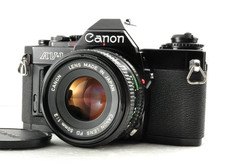 CANON AV-1 av-1 Black with/NFD 50mm 1:2 Lens 35mm SLR CAMERA Near Mint tested picture