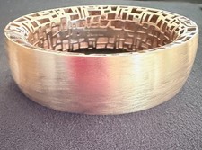 Roberto Coin 925 Sterling Silver Gold-Tone Wide Bangle Bracelet Italy picture