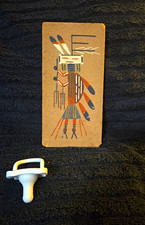 Authentic Vintage Navajo Sand Painting With Original Written Description On back picture
