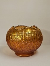 Fenton Persian Medallion Rose Bowl - Marigold Carnival - GLOWS picture