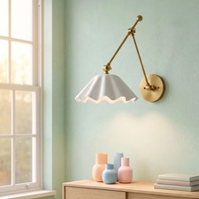 Brass Swing Arm Wall Lamp Adjustable Mid Century Modern Wall Sconce ReadingLight picture