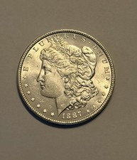 1887-P Morgan Silver Dollar Frosty white BU Very Nice clean Rev. Fields KM#110 picture