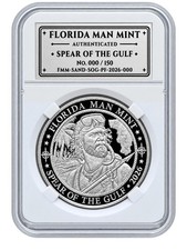 2026 Florida Man Mint Spear of the Gulf 1 oz .999 Silver Round First Tide COA picture