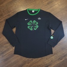 Celtic FC Nike Thermal T Shirt Mens XL Black Long Sleeve Clover Logo Badge 2010 picture